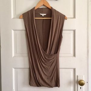 CAbi Plunging Neck Short Sleeve Top